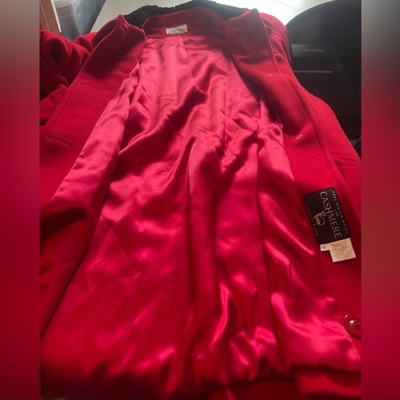 Vintage Stefi Lara Red Wool & Cashmere Coat Size 18 - Picture 6 of 13